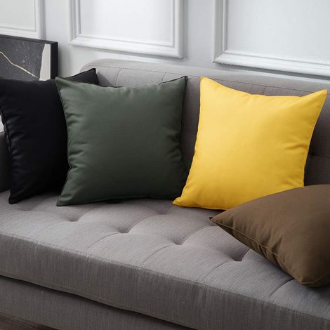 Housse De Coussin Extérieure Carrée 45 X 45 Cm - Imperméable Et Anti-Poussière - Pour Jardin Terrasse Balcon - Lot De 2 (1/5)