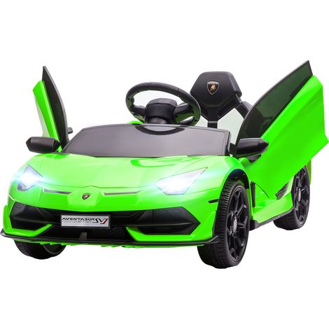 Macchina Elettrica Bambini 12V Lamborghini con Clacson e Telecomando, 107,5x63x42 cm, Vert
