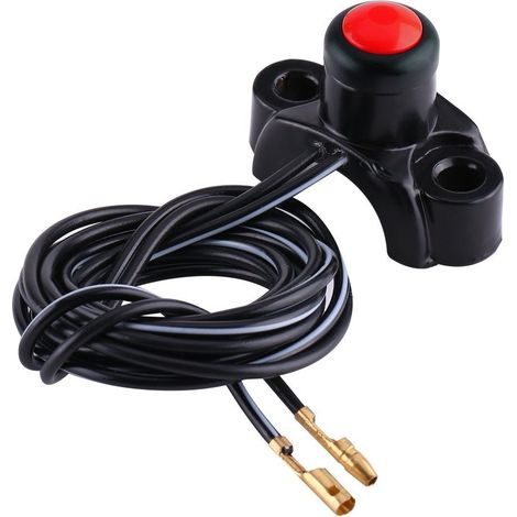 22mm handlebar motor switch, universal motorcycle motor stop button for bike ATV Quad (red) (1/3)
