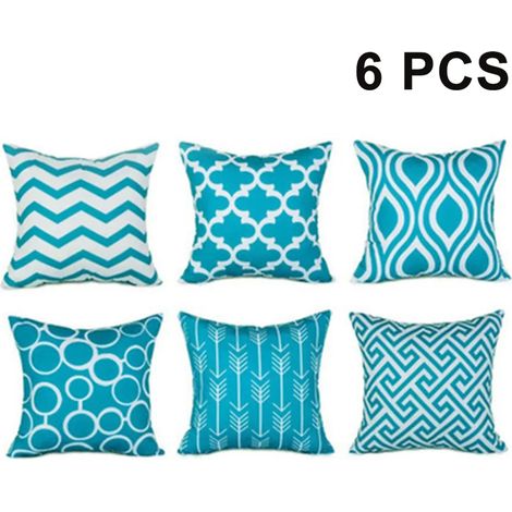 Kissenbezüge 45x45 cm Kissenhüllen 6er Set mit Geometrischen Mustern Dekokissenbezüge für Sofa Zimmer Zierkissenbezüge