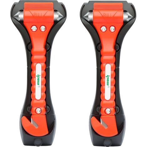 2 Pcs Marteaux de Secours avec Brise-Vitre et Coupe-Ceinture pour Voiture-Grand (1/5)