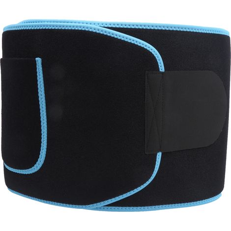 Elastischer Lendenstützgürtel für Sport und Fitness, verstellbar, 124 x 23 cm, schwarz und blau (1/5)