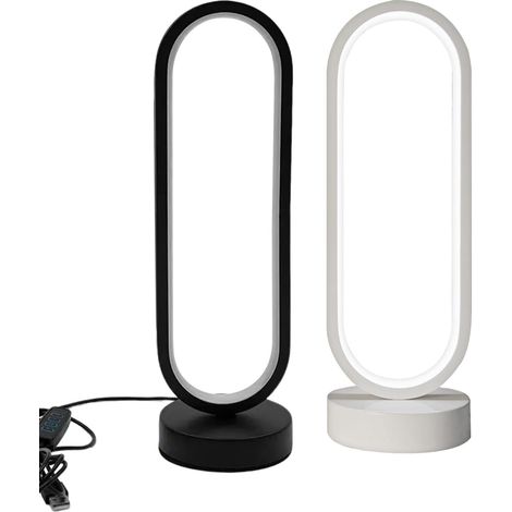 Modern Table Lamp, Dimmable Led Light, Eye-Care Night Light, Adjustable Brightness Usb Powered, Minimalist Metal Design, Desk Nightstand Patio Decor, 12x3.94 (1/5)