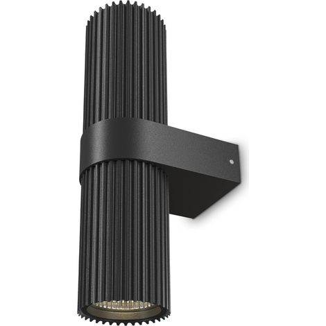 Applique Da Parete Moderno Dynamics Alluminio Nero 2 Luci Gu10 50W (1/3)
