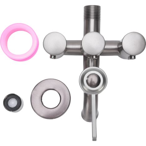 Répartiteur robinet 4 voies inox G1/2 filetage externe – Vanne dérivation salle bain cuisine balcon, plomberie (1/5)
