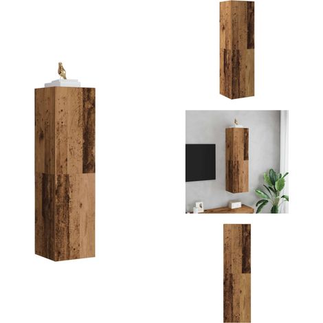 Meuble TV vieux bois 30,5x30x110 cm bois d'ingénierie - Armoire Tv - Armoires Tv - Support Tv - Unité Tv (1/5)