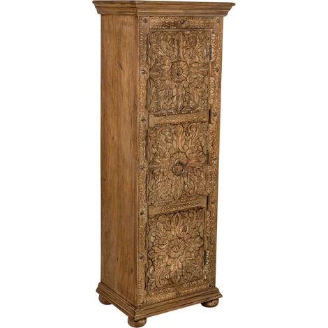 Armario de madera artesanal marrón 53x40x149h cm (1/5)