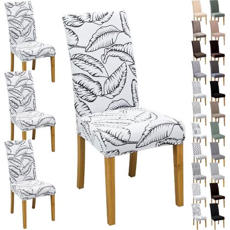 Stuhlbezüge 4/6 Stück, Jacquard, elastisch, für Esszimmer, Küche, Büro (1/5)