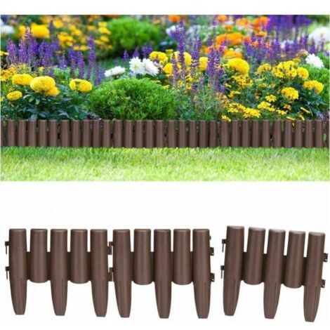 Kunststoff Gartenkante Rasenkante Beeteinfassung Wege Gartenzaun 5x Palisaden = 1,45m Rasen 1,45m (ab) FLITI