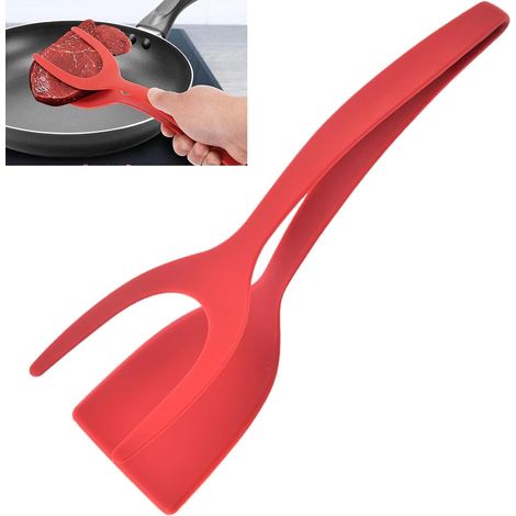 Spatule multifonction Grip and Flip, pince à œufs, spatule double pour œufs au plat, pince antiadhésive, spatule à œufs, crêpes, poisson (1/5)