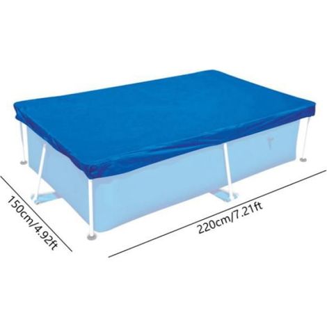 Bâche Protection Piscine Rectangulaire 220x150cm Étanche, Anti-Poussière Anti-UV Couverture Hiver Et Été pour Jardin(PVC Renforcé) (1/4)