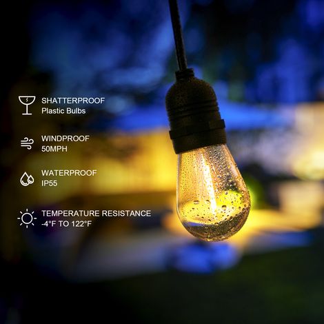 Solarbetriebene Lichterkette für den Außenbereich, wasserdichte LED-Terrassenbeleuchtung für die Veranda