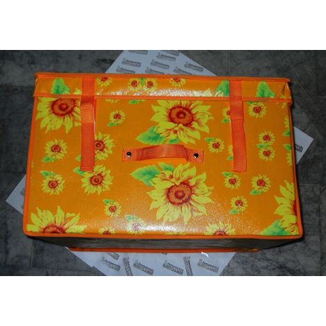 Scatola Porta Indumenti Salvaspazio in Tessuto 50x40x30 cm - Contenitore Richiudibile con Coperchio, Fantasia Rosa con Fiori Bianchi, Organizer Armadio per Vestiti, Biancheria e Cambio Stagione (1/2)