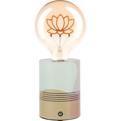 Enceinte Bluetooth rechargeable avec ampoule LED Lotus - Luma - XXCELL - Batterie lithium-ion 3000 mAH - USB-C (1/4)