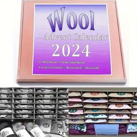 Calendrier de l'Avent en laine neuve 2024 - Décoration cadeau créative (1/5)