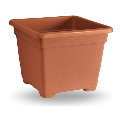 Vaso da giardino quadrato in plastica 45 cm terracotta