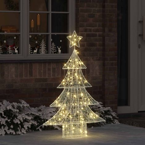Weihnachtsbaum mit 100 LEDs Warmweiß 120 cm Acryl