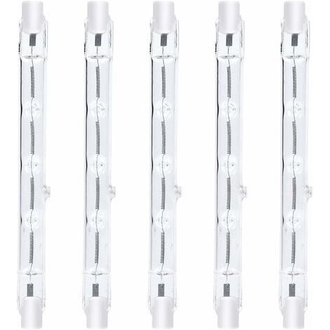 118mm R7s Dimmable ampoule halogène crayon 300W Blanc Chaud 2800K r7s linéaire 3000lm AC220-240V J118 Projecteur Halogène Linéaire pour l’éclairage de paysage,sécurité,lampadaire (5pc (1/4)
