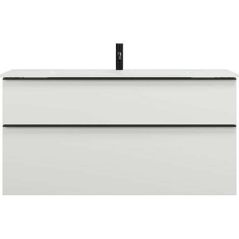 burgbad Eqio lavabo en verre avec meuble sous-lavabo, largeur (1/2)