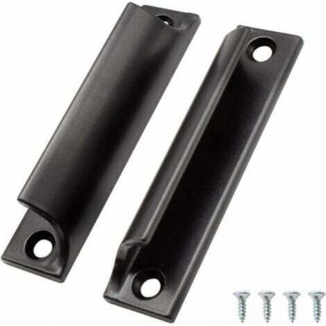 2 Pièces Poignée de Porte Coulissante, Aluminium Poignée Meuble, Poignee de Meuble Cuisine Noir, Disponible pour Portes de Balcon, Portes Coulissantes, Tiroirs (1/5)