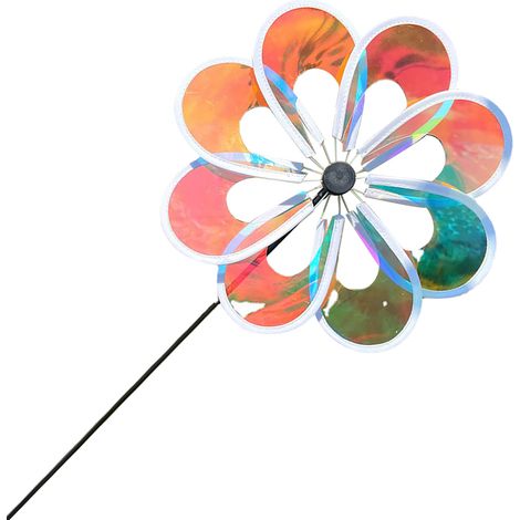 Girouette décorative pour jardin, motif dessin animé, moulin à vent d'extérieur, jouet pour enfant. Diamètre : 30 cm, tige : 45 cm, hauteur : 60 cm. (1/5)