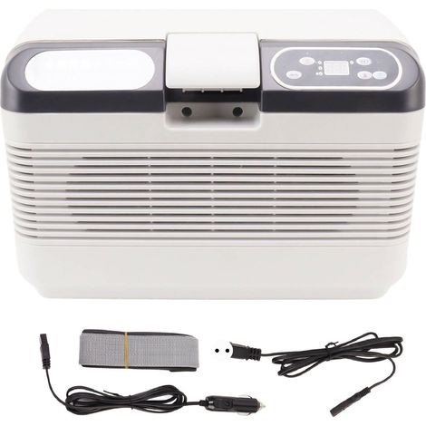 Glacière électrique portable 12L pour voiture, camping et maison, aluminium et ABS, congélateur 12V/220V prise UE (1/5)