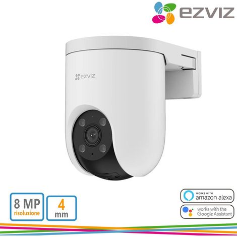 Ezviz CS-H8C-R200-8H8WKFL H8c Pro Telecamera IP Esterno 4K Pan Tilt Visione Notturna Wi-Fi IP67 512 GB colore Bianco