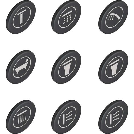 Grohe Ersatzteile - Symbolkappen für SmartControl-Armaturen, 9 Stück 14077XH0 (1/2)