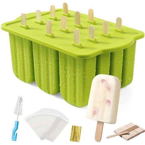 Moule à glace - Silicone sans BPA - 12 cellules - Réutilisable - Résistant à la chaleur