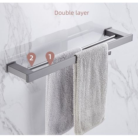 60 cm Wandmontierte Handtuchstange fürs Badezimmer, Doppelhandtuchstange