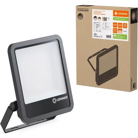 LEDVANCE PROJECTEUR LED ALUMINIUM NOIR 133W 20000LM 100D - 840 BLANC FROID IP66 - SYMÉTRIQUE 4099854306402