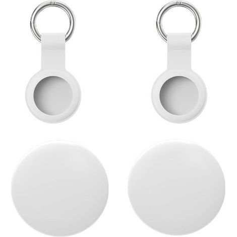 Lot de 2 traceurs Bluetooth blancs AirTag compatibles avec Localiser d'Apple pour retrouver votre téléphone et vos clés. Traceur GPS étanche pour sacs à dos, animaux de compagnie, voitures, portefeuil (1/5)