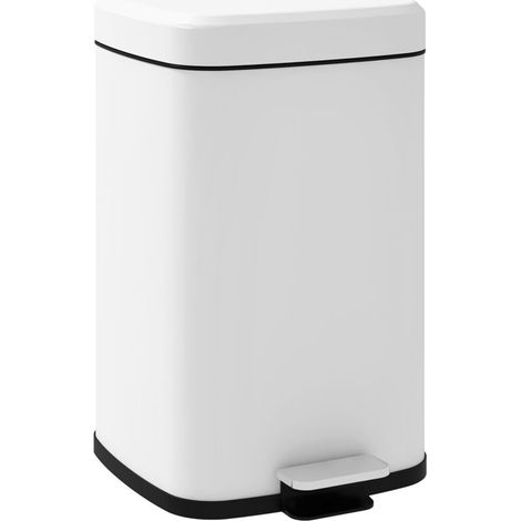 Poubelle de cuisine de 20 litres, en acier inoxydable, actionnée au pied, avec couvercle à fermeture douce, compacte et portable, bac intérieur amovible, dimensions : 28 cm (L) x 35 cm (l) x 45 cm (H) (1/5)