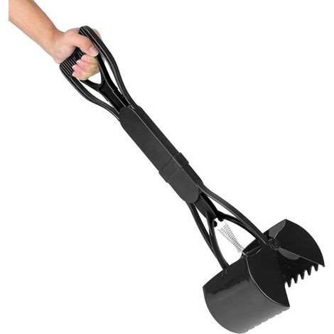 Allecta - Pelle à crottins avec long manche pour chiens, pince à crottins pliable, grande capacité - chiots et chats. (1/5)
