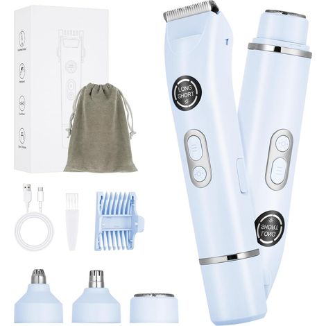 Electric Shaver for Women, 4 in 1 Painless Rechargeable Shaver with Toothbrush, Painless Female Trimmer, Cordless Nose Hair Trimmer for Face, Arms, Legs, Armpits, Bikini (1/5)