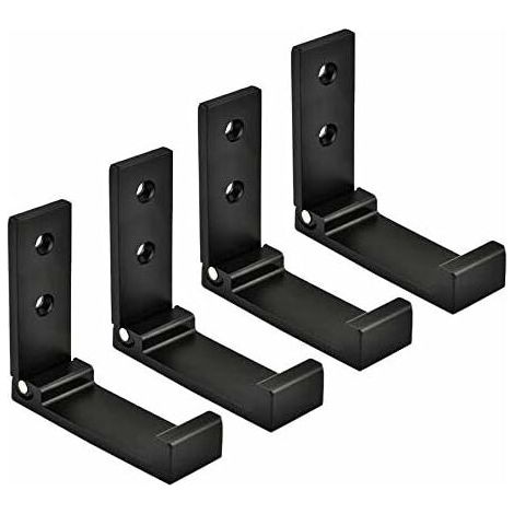 Lot de 4 crochets pliables pour vêtements de salle de bain (noir)