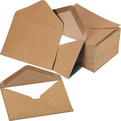 Enveloppes En Papier Kraft,(162 x 114 mm),pour lettres, carte de vœux, carton d’invitation, carte d’anniversaire-Burn,50 pièces (1/5)