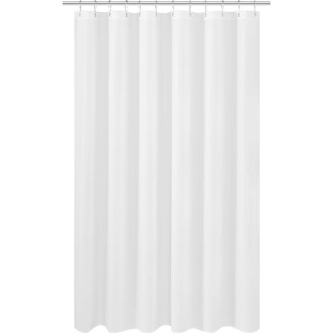 N&Y HOME Tissu de Doublure Rideau de Douche Extra Long 182,9 x 203,2 cm, qualité hôtelière, Lavable, pour Salle de Bain Spa Avec œillets, 183 x 203,2 cm, Blanc (1/5)