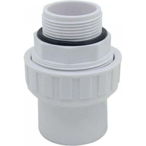 Raccord Union PVC Mixte à Visser et à Coller, Embout Fileté pour Pompe et Filtre de Piscine avec Joint Torique (1/5)