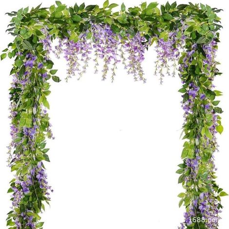 2 pièces de Vigne de Fleur Artificielle 2M/6.5 Pieds Fausse glycine Suspendue Guirlande de Vigne de Fleur de Vigne (1/5)