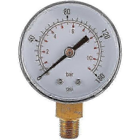 Manomètre à double échelle pour eau, gaz, huile 0-11 bar / 0-160 psi TS-Z53 (1/5)
