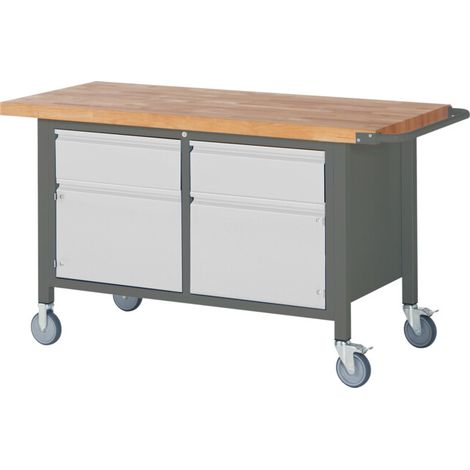 Etabli mobile STIER Premium avec 2 tiroirs et 2 portes battantes, lxPxH 1 500x700x880 mm (1/4)