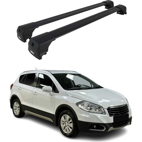 OMAC Barres de toit en aluminium pour Suzuki SX4 S-Cross II 2013-2021 – City Crash – ISO/PAS 11154:2006 – Antivol inclus – Charge max 75 kg – 2 barres Noir (1/5)