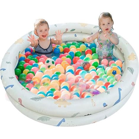 Piscina hinchable - Piscina portátil - Diversión acuática de verano - Material de PVC reforzado - 120 cm - Dinosaurio (1/5)