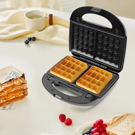 3-in-1 Sandwichmaker 750 W, Multifunktionsgerät, Sandwichmaker, Waffeleisen, beidseitiges Backen, spülmaschinenfest, SK-902, für Zuhause, Cafeterias und Restaurants