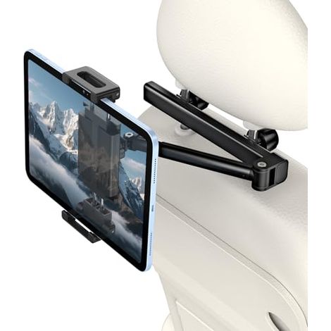 Tablet-Halterung für die Kopfstütze, ausziehbarer Arm, 360°-Drehung, universelle Halterung für 4,7"- bis 13"-Tablets wie iPads, Samsung Galaxy Tabs, Kindles, Fire HDs, Smartphones usw.