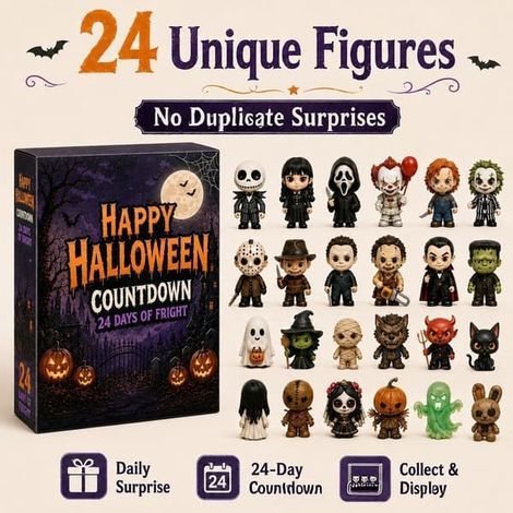 Calendario dell'Avvento a sorpresa di Halloween 2026, calendario dell'Avvento riutilizzabile in acrilico per decorazioni per feste e conto alla rovescia delle caramelle, 26 x 18 x 3 cm (1/5)