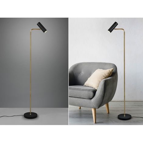 Stehlampe MARLEY in Messing / Schwarz, Spot schwenkbar, Höhe 151cm (1/5)