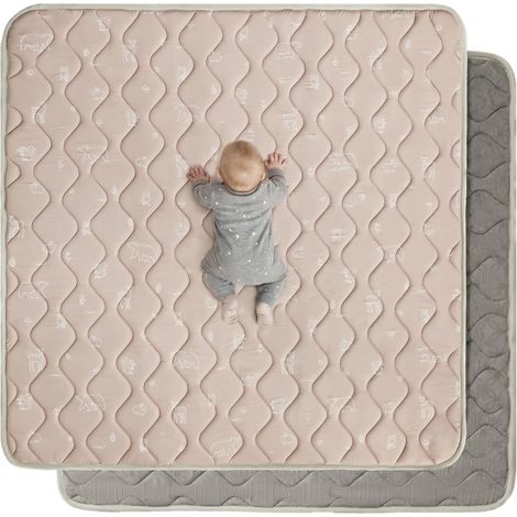 Tapis Bebe Pliable, Tapis de Jeux Bébé Eveil 120x120cm Antidérapant, Matelas Épais en Mousse Lavable, Idéal Tapis Motricité Bébé Sol pour Parc, 0-6-12-24 Mois, Nature et Animaux (1/5)