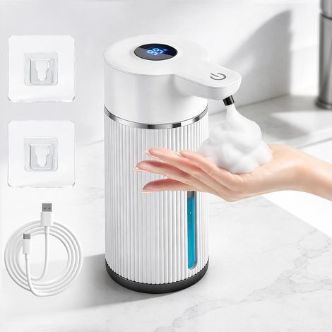 420ml Distributeur Savon Automatique Mousse Mural avec LCD Écran - Blanc,pour les institutions publiques comme les bureaux, hôtels ou écoles. (1/5)